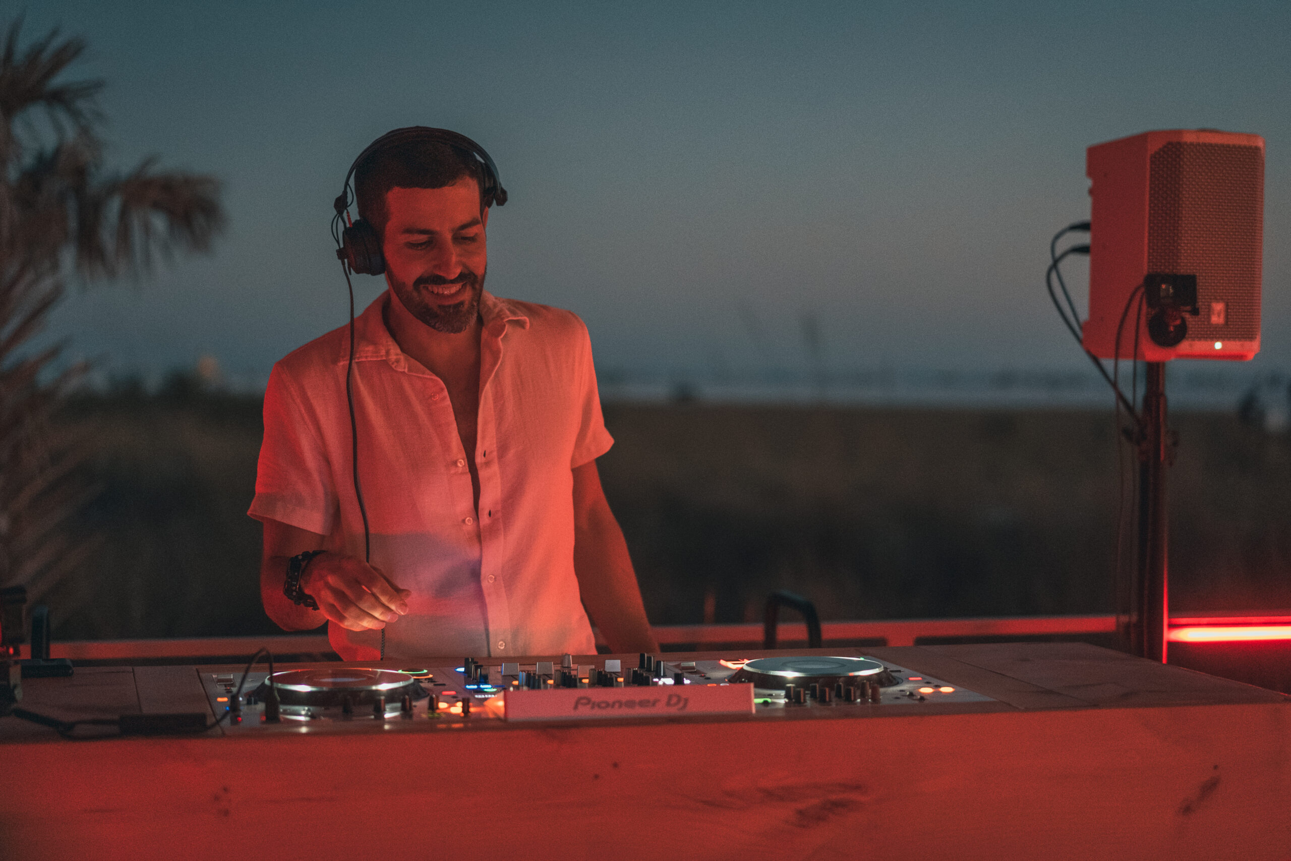 DJ set at dusk