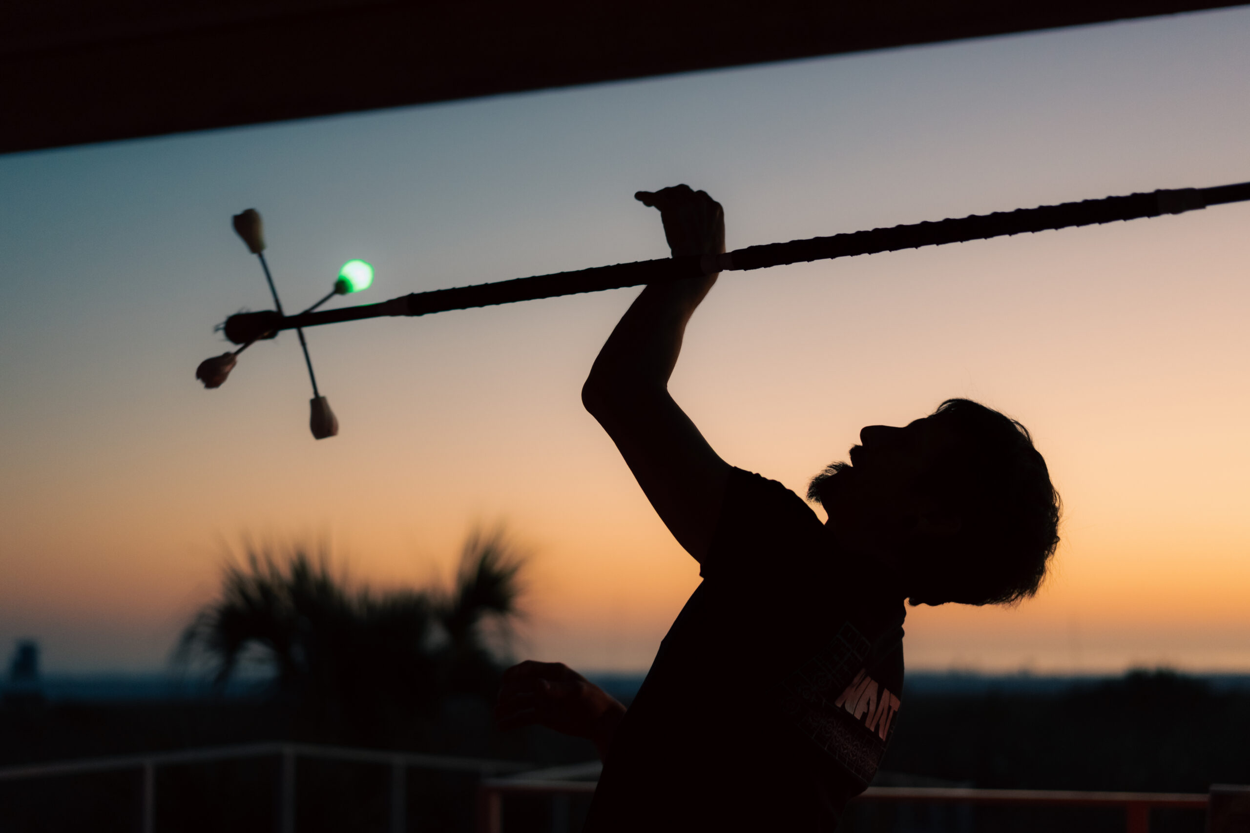 Dancing silhouette at sunset